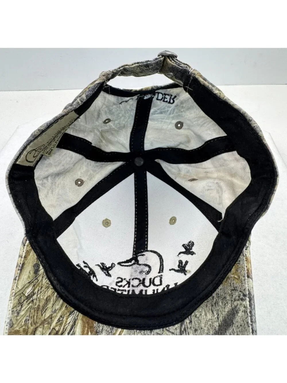 Ducks Unlimited Camouflage Cap Adjustable Strap Embroidered Logo DU Leader Hat